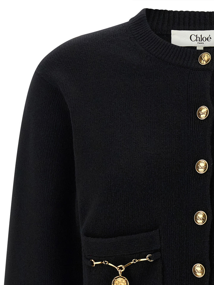 Chloé Horse Medal Sweaters and Cardigans - Black | 8aa33369293bb24ec665aa2ff2f17d3c47bab965
