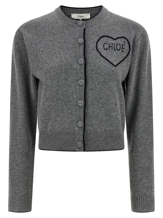 Embroidery Cardigan Sweaters And Cardigans Gray