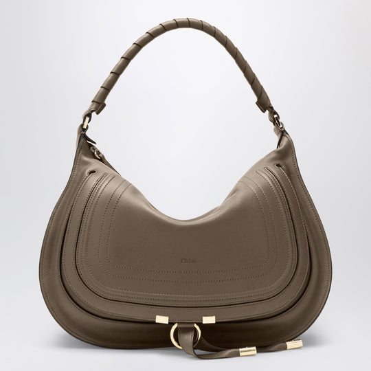 Taupe Marcie Shoulder Bag In Leather