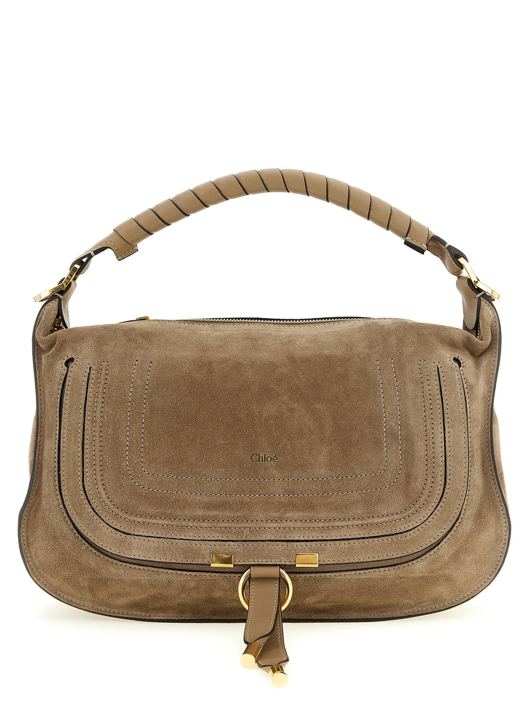Chloé Marcie Shoulder Bags - Beige | 12cda0134d5136108c9300a5e3d5076458cb3bfb