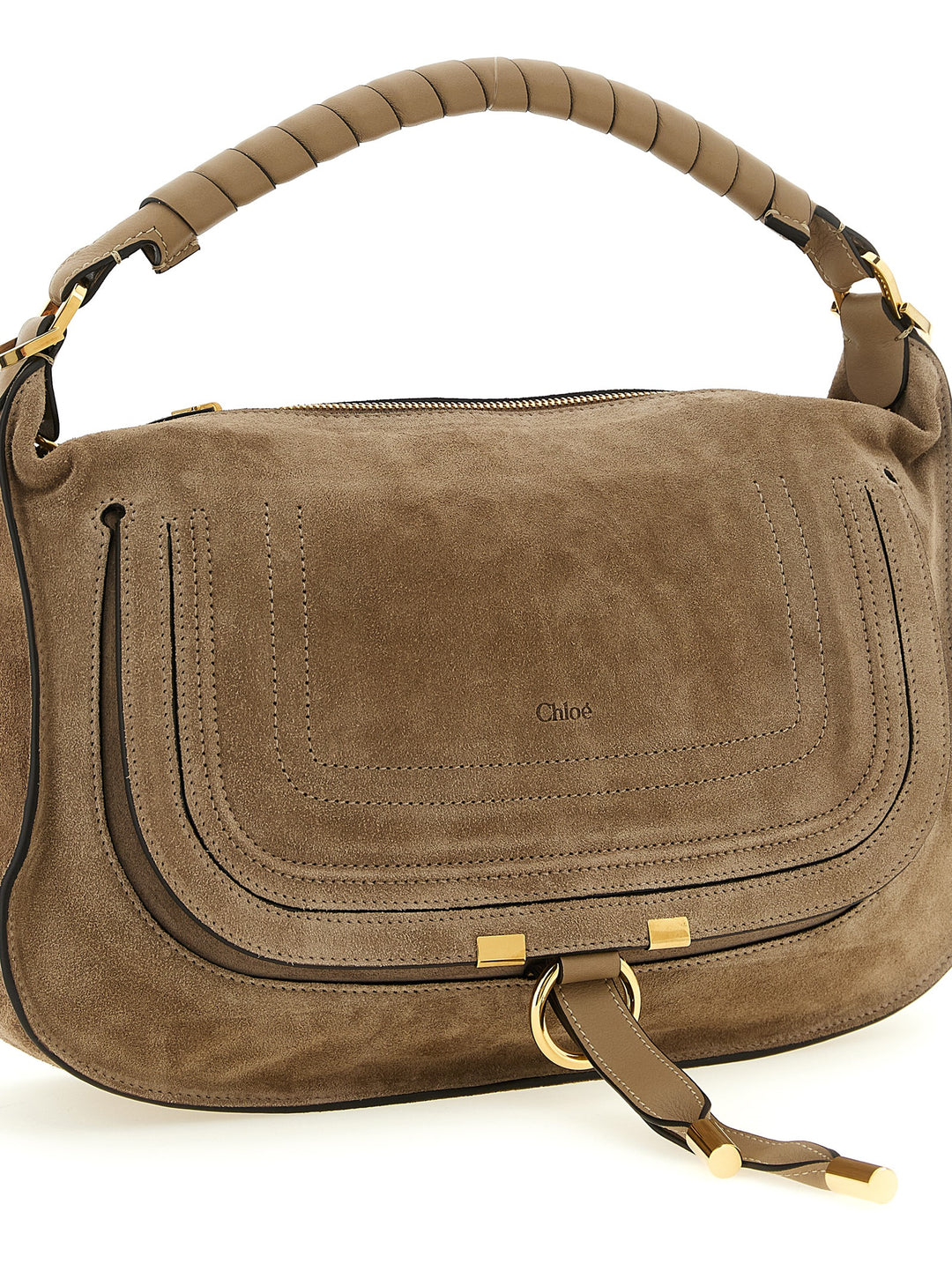 Chloé Marcie Shoulder Bags - Beige | 59e35f076b154d4e36005cb11ab2cfb65ac1f344