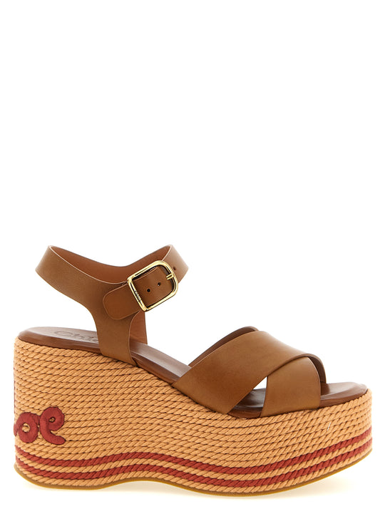 Chloé Sand Wedges Brown
