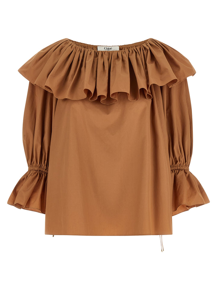 Chloé Ruffle Blouse Shirt and Blouse - Beige | 887be5baa72dda037cfa9afb533b33803586f0e8