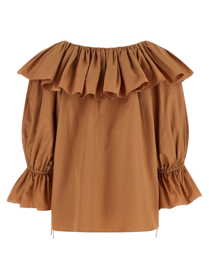 Chloé Ruffle Blouse Shirt and Blouse - Beige | efd548550d327212e422f576d81beed96529dd0a