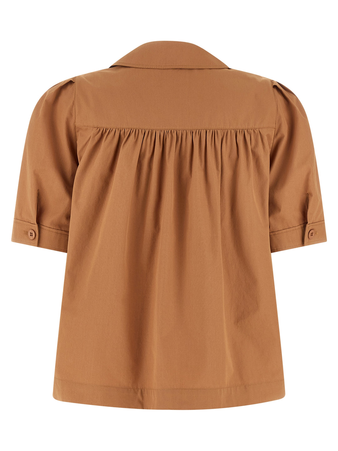 Chloé Logo Embroidery Shirt Shirt and Blouse - Brown | 1e9c22583a3bc2c3c804eb613e60b970afe704cc