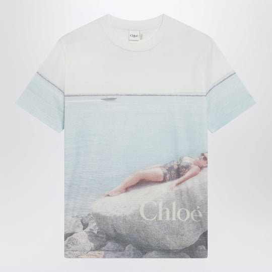 Crewneck Logo T-Shirt In Cotton Jersey, Iconic Milk