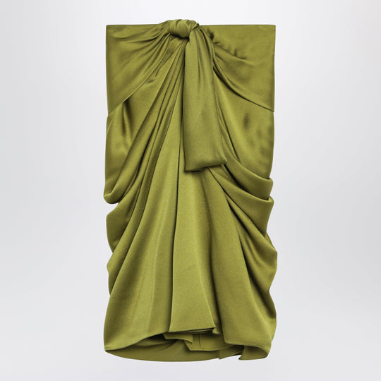 Green Draped Silk Skirt
