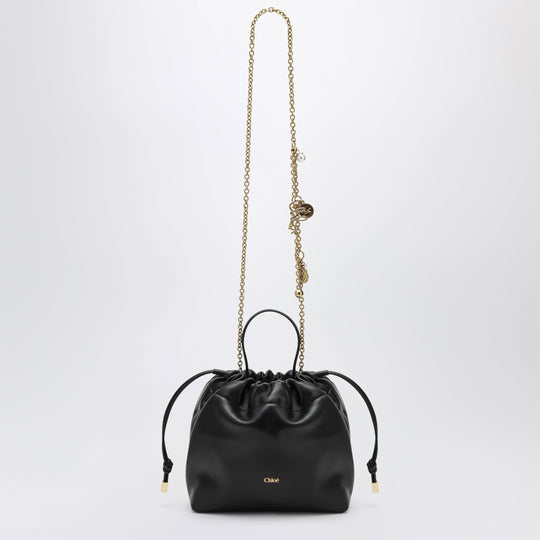 Small Icons Shoulder Bag With Chain In Lambskin Black