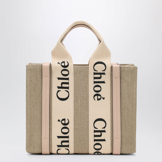 Woody Little Bag In Beige Canvas