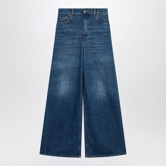 Chloé Flared Jeans In Washed Midnight Blue Denim