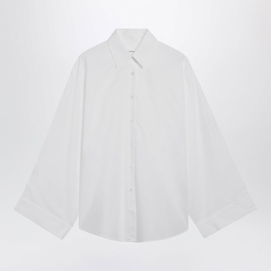 Tila Wide-Sleeve Organic Cotton Shirt In White