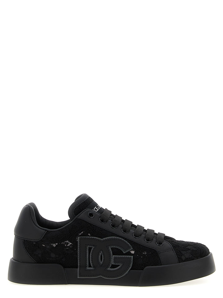 Dolce & Gabbana Portofino Light Strobel Sneakers - Black | 8c8faf67308fd173b7a852dc87ad5ba54454ded0