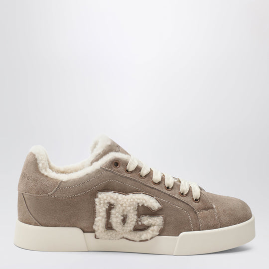 Portofino Light Sneakers In Calf Leather And Shearling