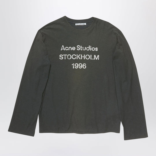 T-Shirt With 1996 Spray-Painted Logo In Faded Black