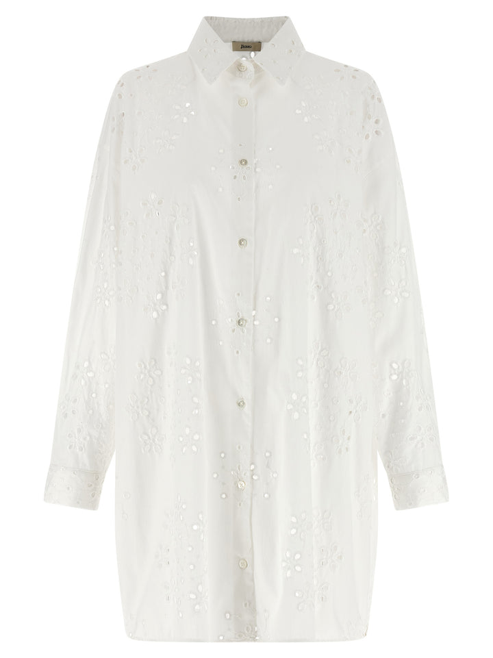 Herno Broderie Anglaise Shirt and Blouse - White | 9e1f89a462f7f8200a6a2a0710a5e68fa489a0ae