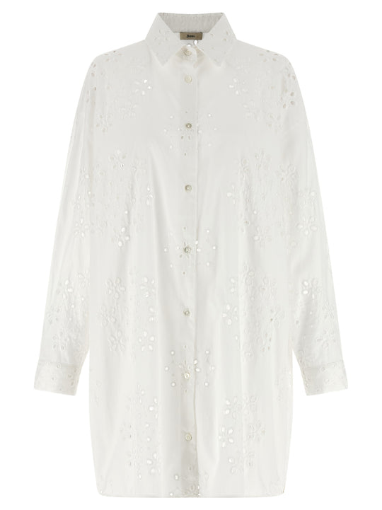Broderie Anglaise Shirt And Blouse White