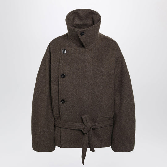 Short Mud Felted Wool And Alpaca Wrap Coat
