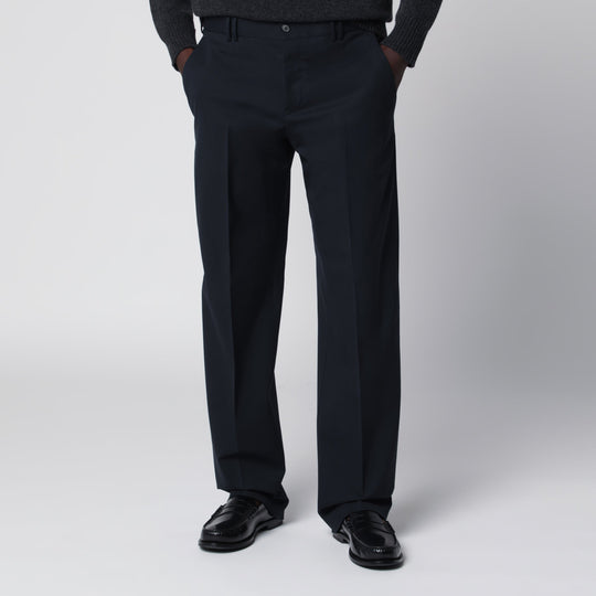 Blue Wool-Blend Trousers