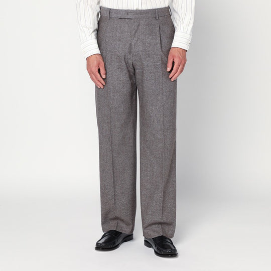 Light Brown Wool Pants With Pleats