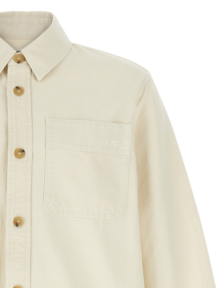 A.P.C. Logo Embroidery Shirt Shirt and Blouse - Beige | 0732caa90c6a12bcf84e00ddc35392aa01f7a9a0