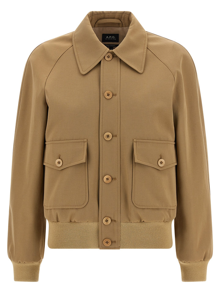 A.P.C. Cotton And Wool Jacket Puffer Jackets - Beige | 9c6c2ad60c94f8e09448042315f835e157e8eee5