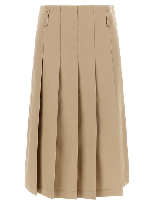Pleated Skirt Skirts Beige