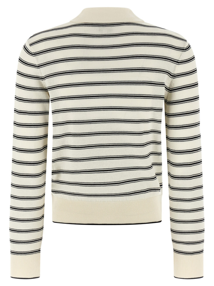 A.P.C. Striped Cardigan Sweaters and Cardigans - White/Black | 278c85080a0058601933bd6d36373d408d892e7f