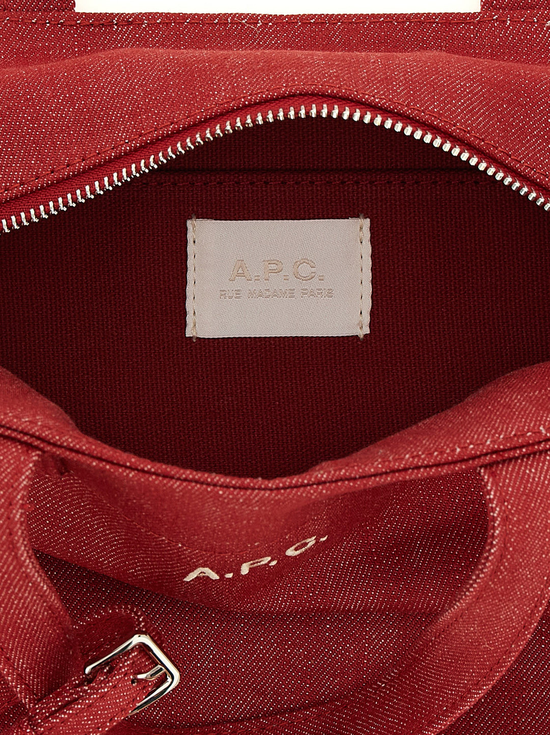 A.P.C. Le Drummer Toile Tote Bag - Red | 526930998e48df6e378ba031d7da369d7be40aea