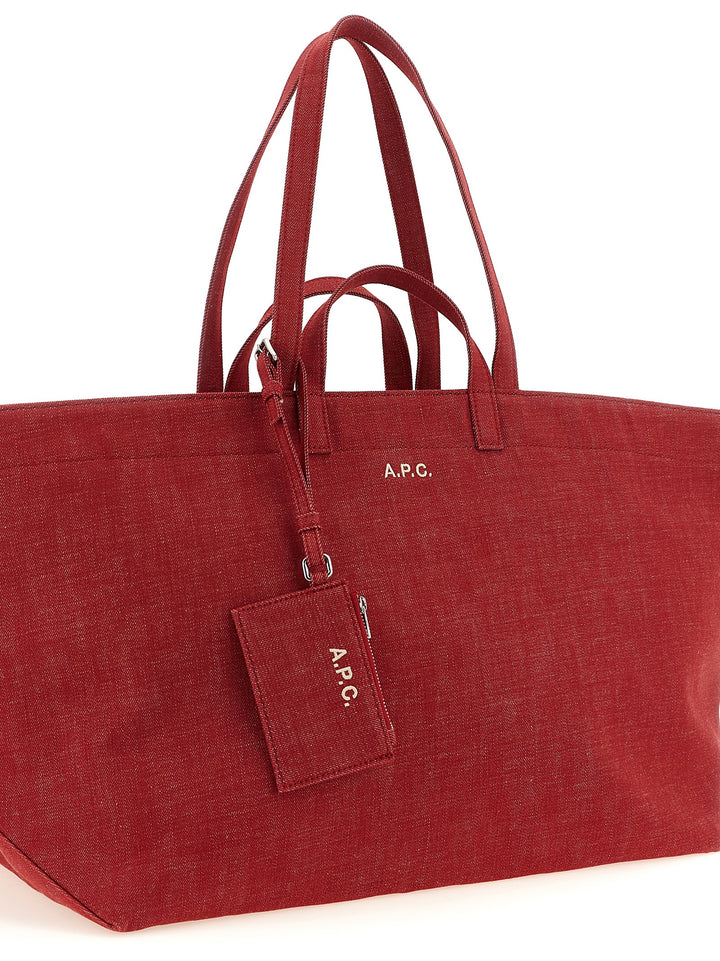 A.P.C. Le Drummer Toile Tote Bag - Red | 6970c6a59e4d37bacda04eb845cef0c11565cb0a