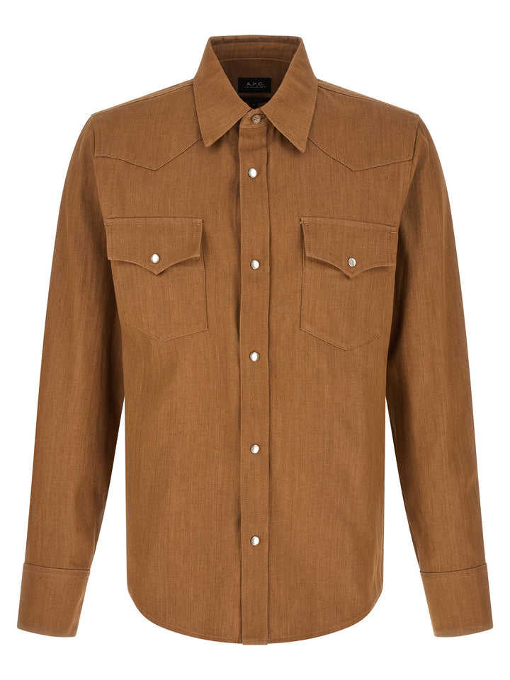 A.P.C. Western Shirt and Blouse - Brown | d84f249da727f650640fc6b9c793b98a374b2078