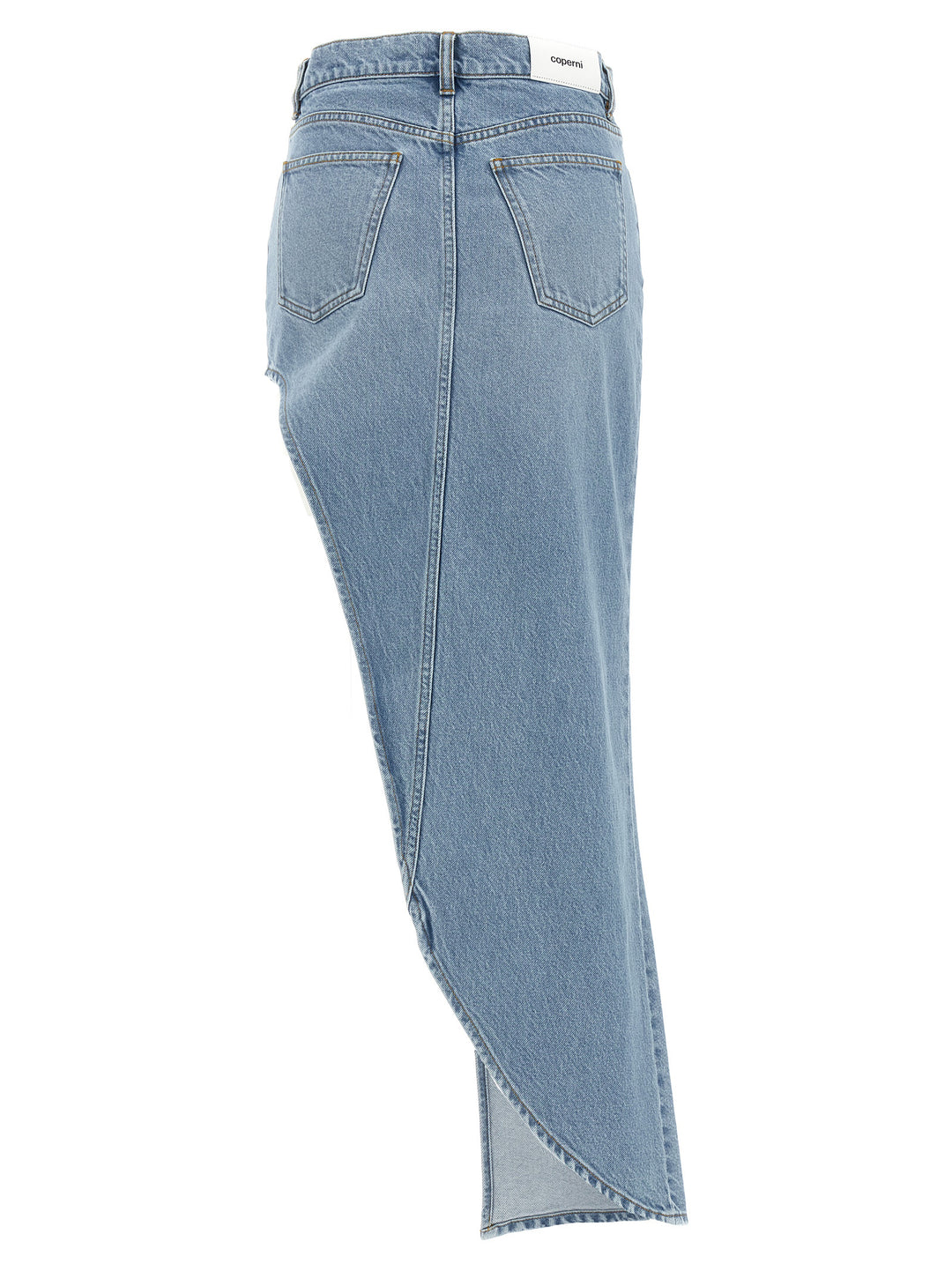 Coperni One-Leg Denim Skirts - Light Blue | 80947219e5f90c1c3575d10e00db22fbe7bb20ec