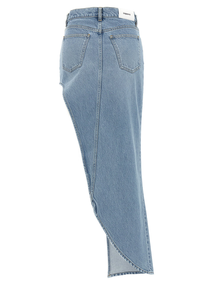 Coperni One-Leg Denim Skirts - Light Blue | 80947219e5f90c1c3575d10e00db22fbe7bb20ec