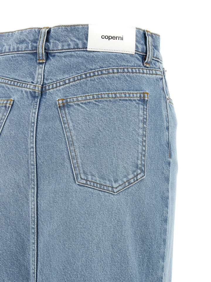 Coperni One-Leg Denim Skirts - Light Blue | 3d20fcdb8e419b813f0b15c37d2b85bd775d3c69