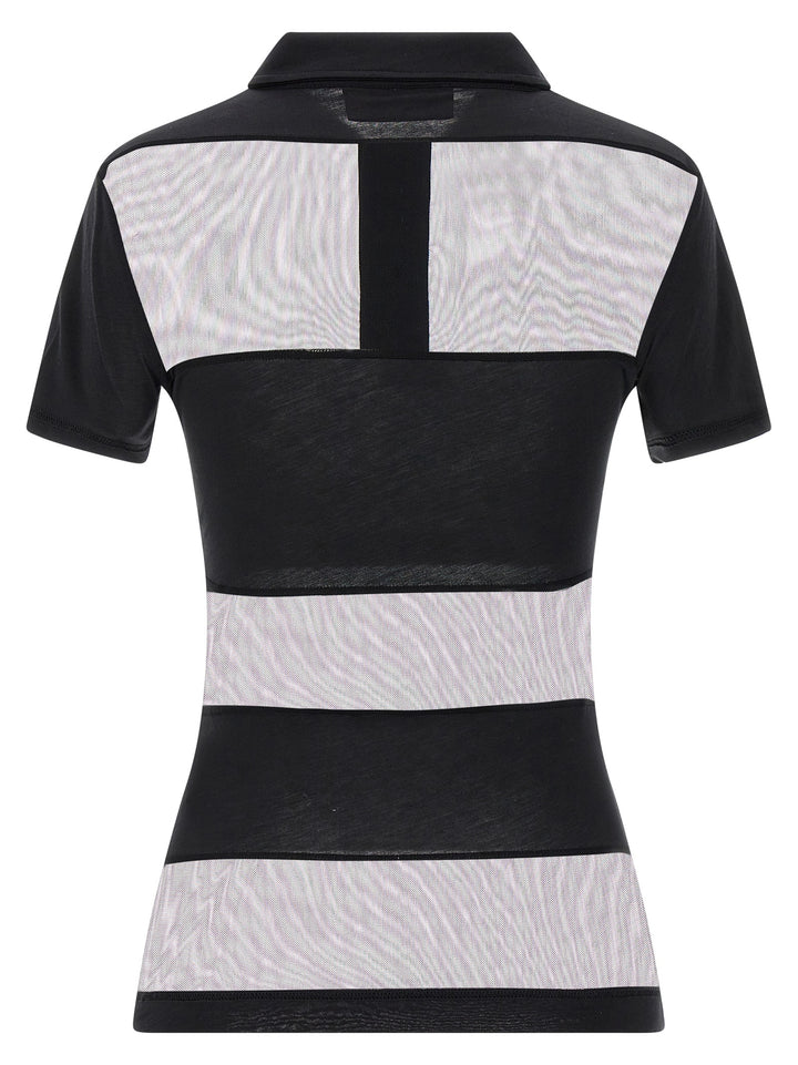 Coperni Sheer Striped Polo - Black | d78e2fb7235ef8c8c4ec6478a83aeccc241f16e0