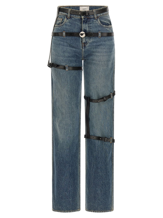 Multi Belt Jeans Blue