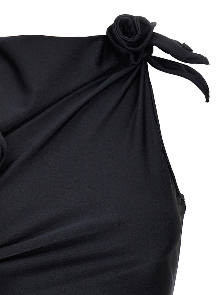 Coperni Asymmetric Flower Dresses - Black | fd37bb3d6c4c88bf33f41011c29a51a003b90156