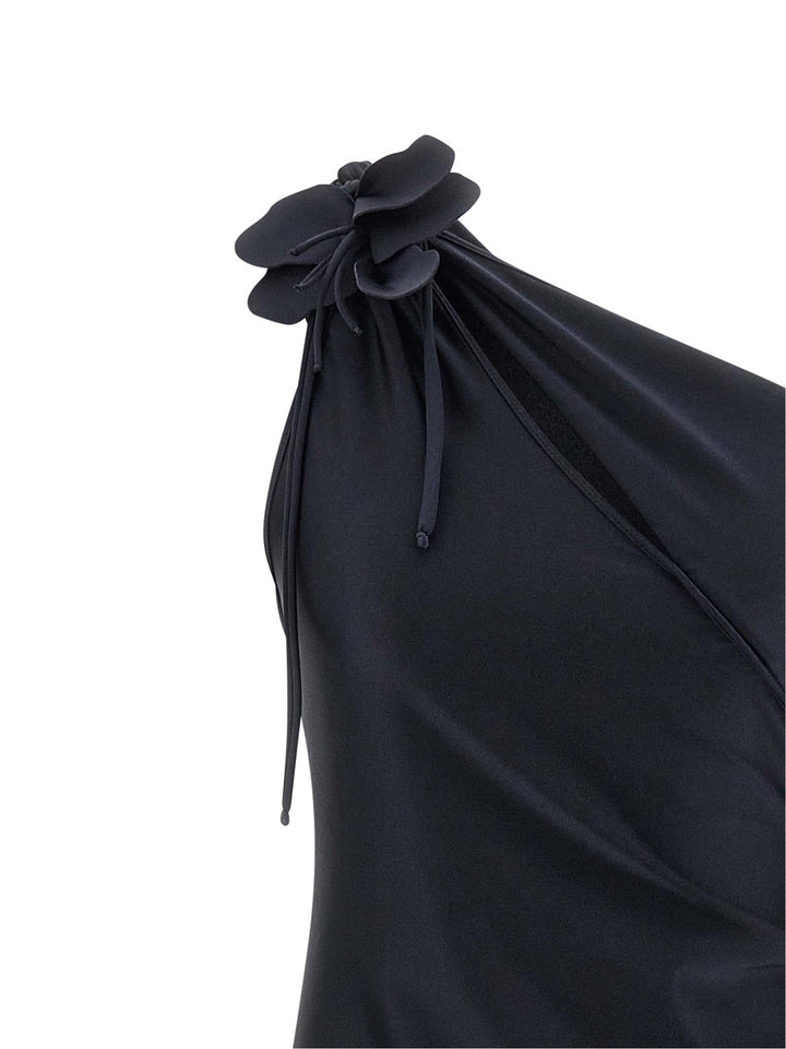 Coperni Asymmetric Mini Flower Dresses - Black | 5239285dffcdadfd7bfa3544234ca968b5020d2b