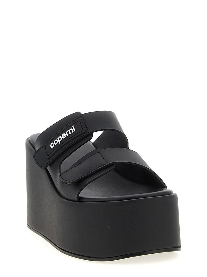 Coperni Patch Wedge Sandal Wedges - Black | 8f6df5b703e7a11c24117bfd260e560863916ff2
