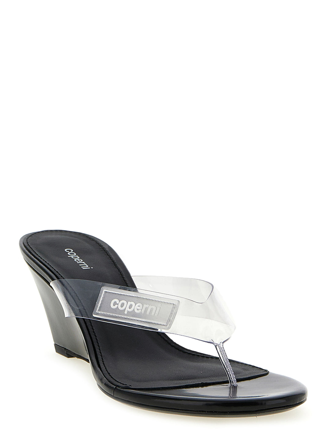 Coperni Logo Patch Sandals Wedges - Transparent | 02e893dc61255139c0a7ff86077ee5262e4f69ea