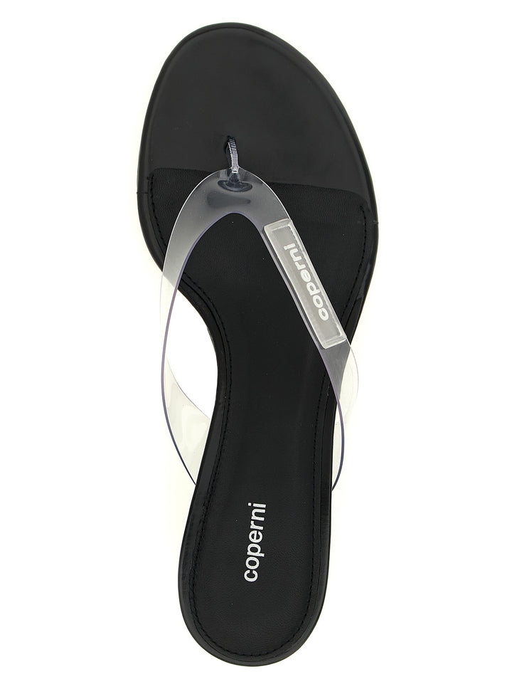 Coperni Logo Patch Sandals Wedges - Transparent | 30609e42512321ec7cb9f0b3a90af4e9a6362216