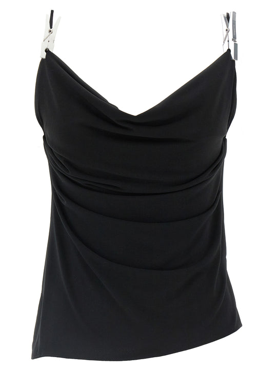 Draped Washing Clip Gala Tops Black
