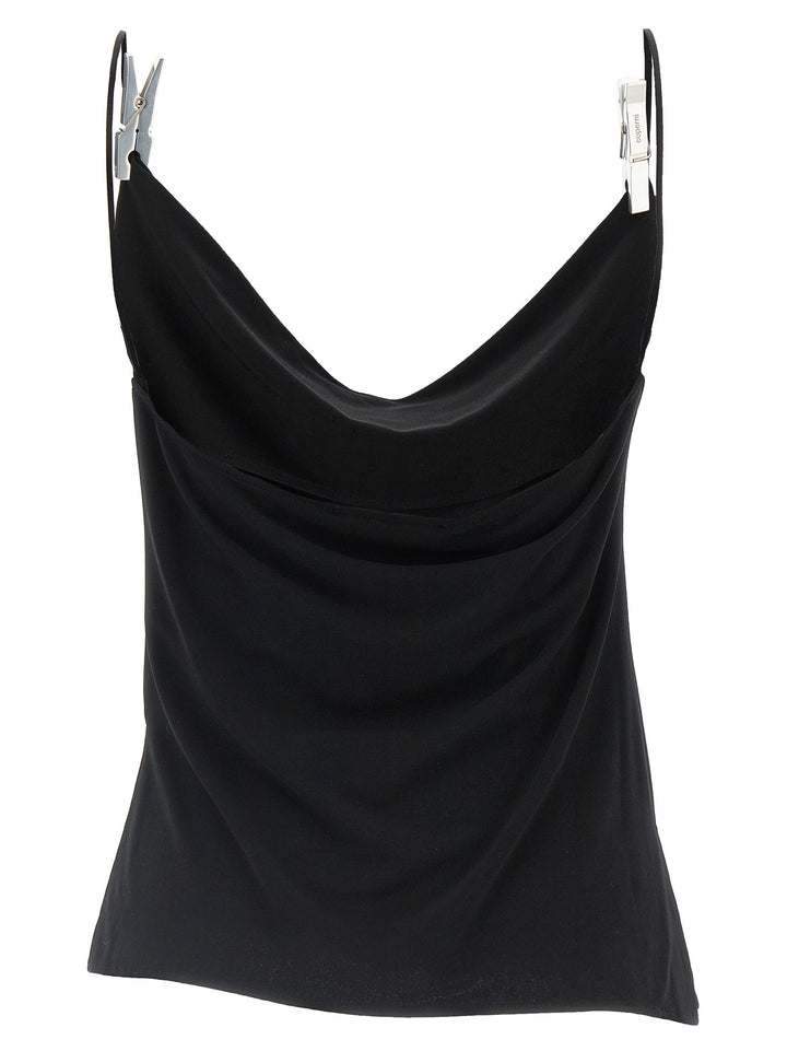 Coperni Draped Washing Clip Gala Tops - Black | ce0ad062dfa2eecab77284d0d49182fe251bd6fa