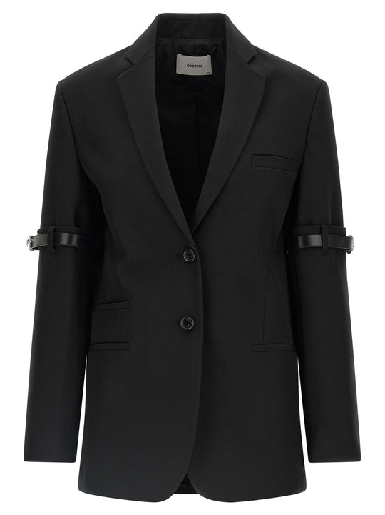 Logo Belted Blazers Black