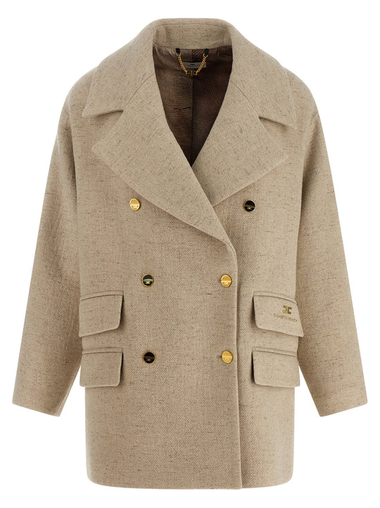 Double-Breasted Coat Coats And Trench Coats Beige