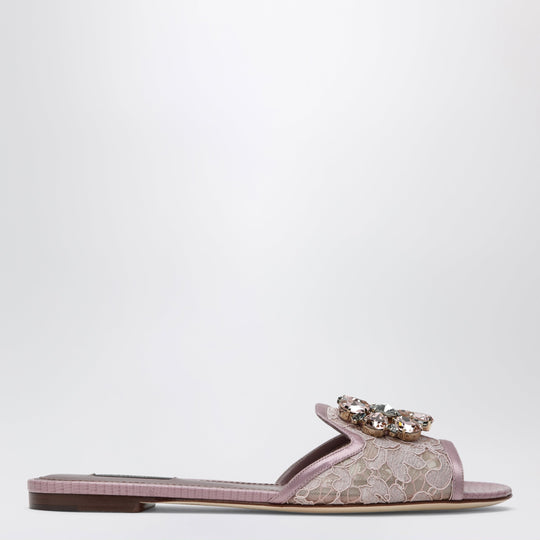 Rainbow Slides In Blush Lurex Lace With Brooch