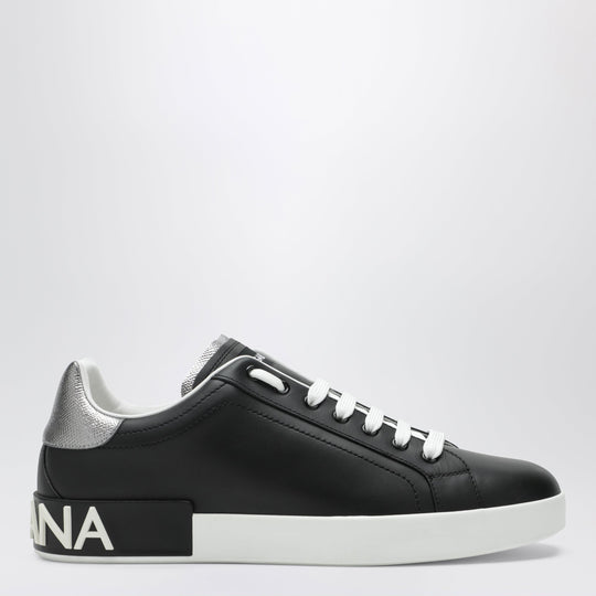 Portofino Classic Leather Sneakers In Black And Silver