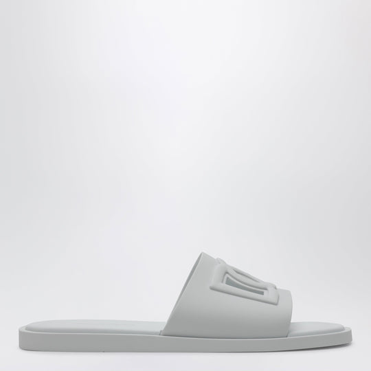 Optical White Rubber Beachwear Slides