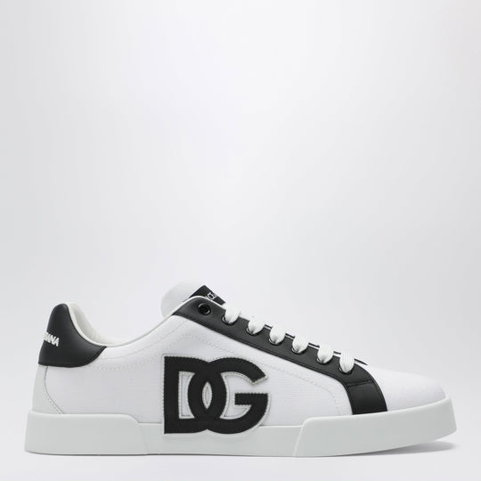 Portofino Light Strobel Sneakers In Canvas And White/Black Leather