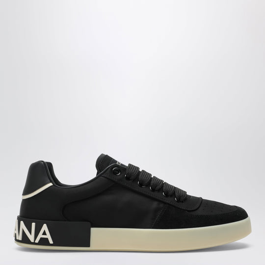Portofino Panelled Sneakers In Black Leather
