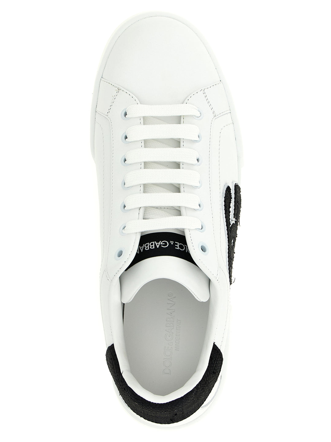Dolce & Gabbana Portofino Light Strobel Sneakers - White/Black | 1f187d79c475b1bc28bd4495449ac0b83812e2d2